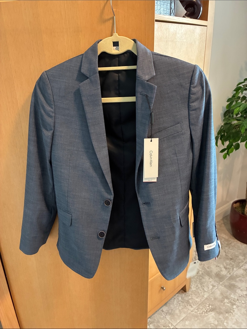 Calvin Klein Men's Slate Blue Two-Button Sport Coat